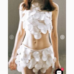Rare Handmade Tissimum Nácar Set Mermaid Seashell Mini Skirt Haltertop| Small